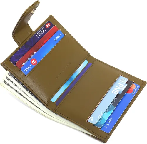 Miniatura 6 de GEEAD - Carteras pequeñas para mujer, diseño delgado plegable con tarjetero, monedero con cremallera minimalista, Verde militar, Minimalista
