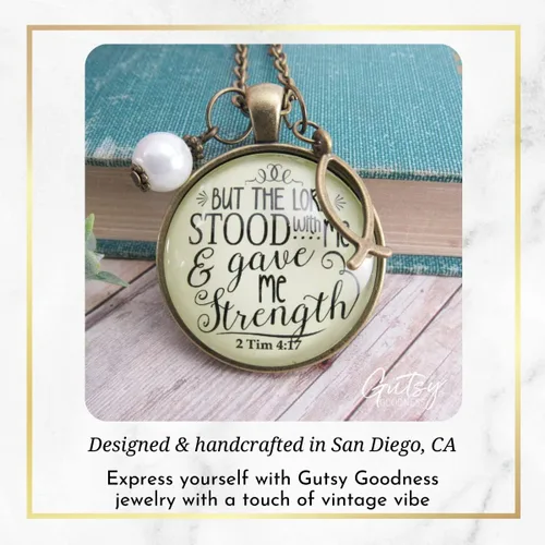 Miniatura 45 de Gutsy Goodness Faith He Cares - Collares hechos a mano con mensaje para mujer cristiana