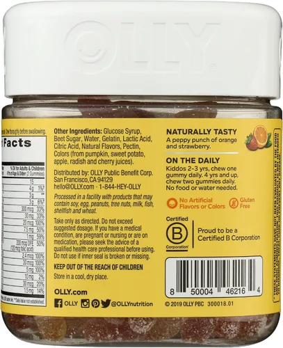 Miniatura 2 de OLLY Gusanos de gomita multivitamínicos para niños, salud general y apoyo inmunológico, vitaminas y minerales A, C, D, E, Bs y zinc, suplemento
