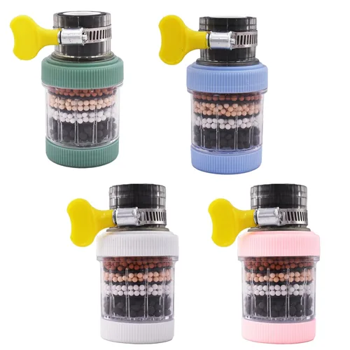 Paquete de 4 filtros de montaje en grifo, filtro de agua para grifo de cocina, purificador de filtración de grifo de cocina para cocina y baño con