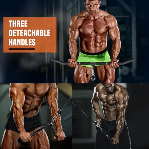 Miniatura 7 de SERTT Sistema de Polea de Cable para Gimnasio, Accesorio de Polea de Rack de Potencia con Barra de Jalón LAT 2 en 1 y Pasador de Carga Mejorado