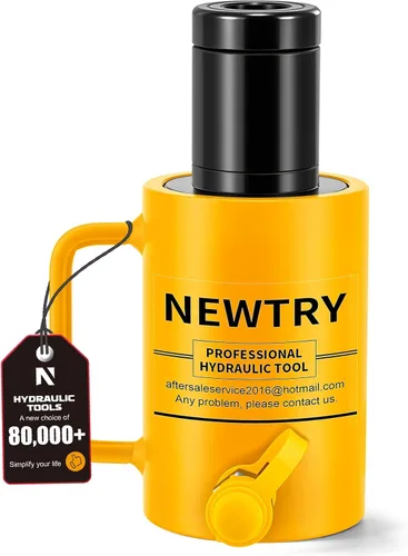 NEWTRY Gato hidráulico hueco de 20 toneladas con cilindro de 2’’ de carrera Porta Power Ram de elevación industrial con retracción automática