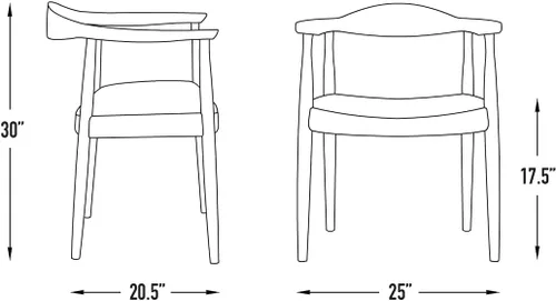Miniatura 4 de Laura Davidson Furniture Hans Wegner Replica Kennedy - Silla de cocina y comedor moderna de mediados de siglo (cuero italiano)