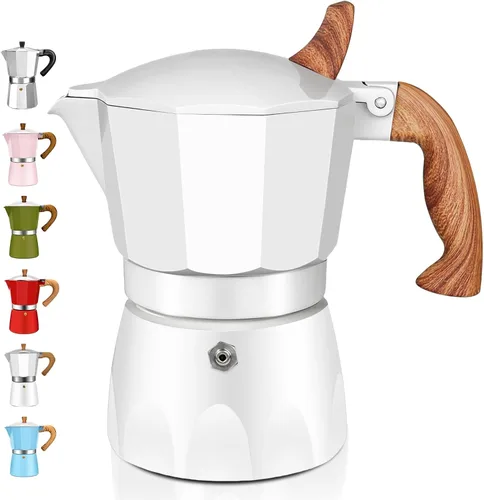 Miniatura 19 de Estufa de aluminio de 2 tazas de café expreso Moka Pot Express Percolator Italiano Classic Mocha Máquina de café para café italiano y cubano Plateado