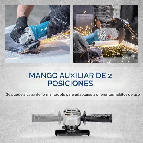 Miniatura 5 de DongCheng Amoladora Angular de 4-1/2 pulgadas 6.7-Amp Interruptor de Paleta 11800RPM Herramientas Eléctricas Amoladoras con Discos de Corte