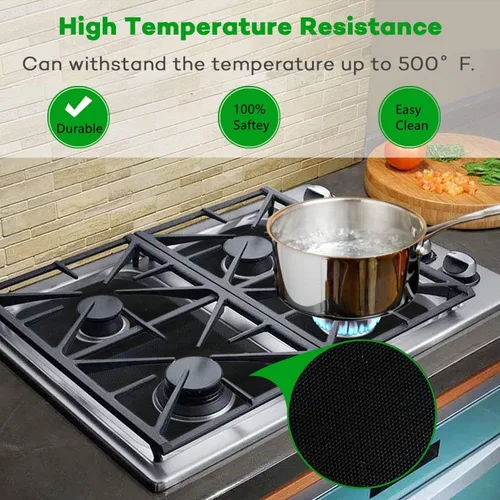Miniatura 4 de Forlivese Fundas reutilizables para quemadores de estufa de gas, paquete de 10 protectores antiadherentes para quemadores de estufa, tamaño 10.6 x