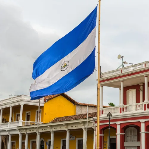 Miniatura 6 de Bandera de Nicaragua de 3 x 5 pies para exteriores, bandera nacional nicaragüense, bandera nacional nicaragüense, doble cara de 3 capas de poliéster