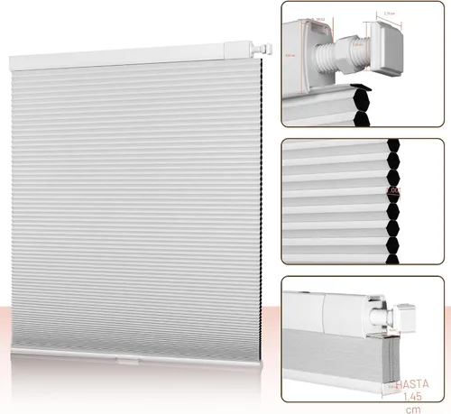 Miniatura 8 de CEL21BE64C - Persianas celulares opacas sin taladro y sin herramientas, persianas de nido de abeja inalámbricas de fácil instalación, persianas