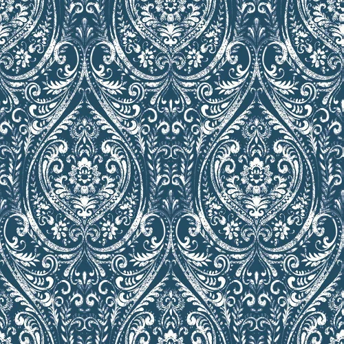 NuWallpaper NU1689 - Papel pintado de damasco bohemio, color índigo Azul