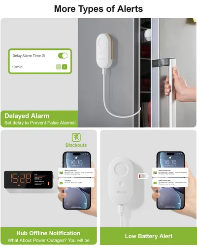 Miniatura 4 de MOCREO Termómetro WiFi para congelador con alarma de congelador, pantalla de pantalla, alertas de zumbador de correo electrónico de aplicación