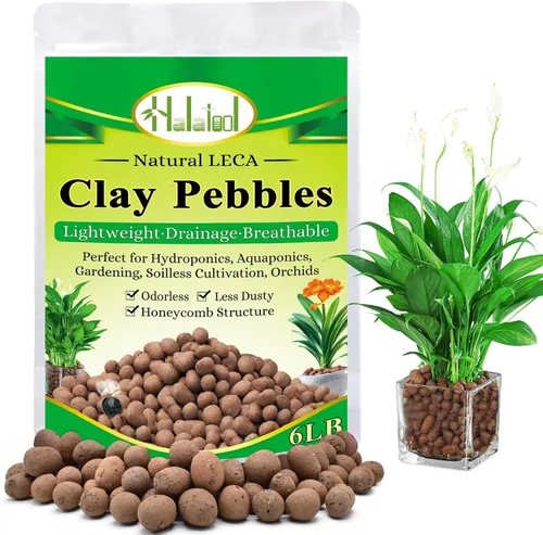 Miniatura 12 de Halatool 18LB de guijarros de arcilla Hydroton de 4mm-16mm, bolas ligeras de Leca para plantas en maceta, hidropónica, jardinería, orquídeas, 18