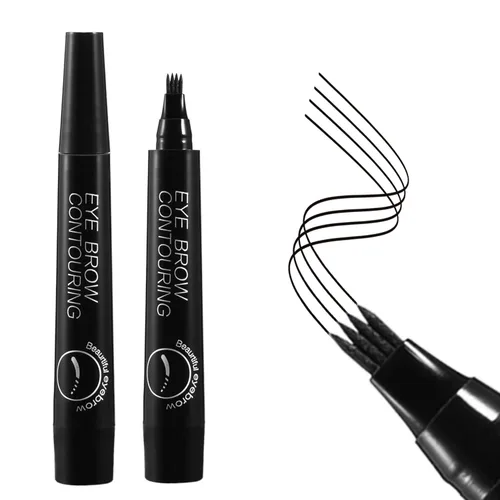 Miniatura 6 de Boobeen 2 lápices de cejas impermeables – Bolígrafo de tatuaje de cejas Microblading con un aplicador de punta de microhorquilla – Crea cejas