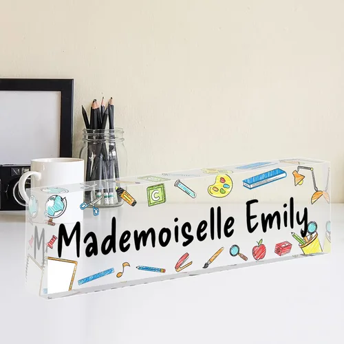 Miniatura 3 de Placa de nombre personalizada, placa de nombre personalizada para oficina, accesorio de escritorio de acrílico, regalos para compañeros de trabajo