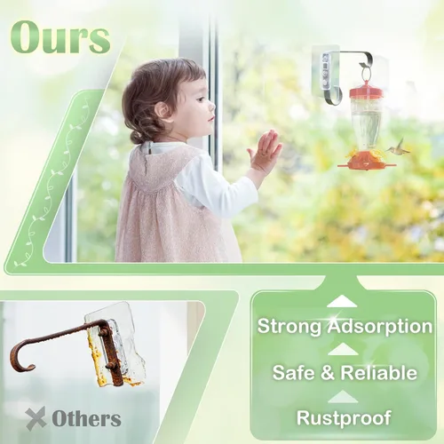 Miniatura 5 de Soporte de ventana para colgar comederos de pájaros: comedero de metal colgante para pájaros de 6 pulgadas - comedero geométrico para colibríes