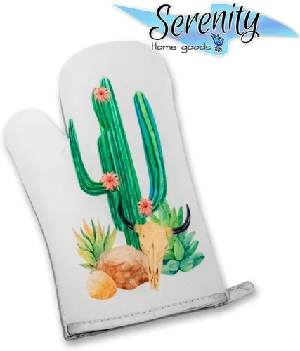 Miniatura 4 de Juego de manoplas decorativas de cocina con soporte para ollas y horno, cactus del desierto, puesta de sol, verde, naranja, rosa, amarillo, verde