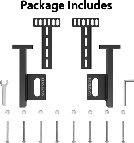 Miniatura 8 de Paquete de 2 soportes de cabecera ajustables para marco de cama de metal y base ajustable, adaptador universal de fijación de cabecero, se adapta a