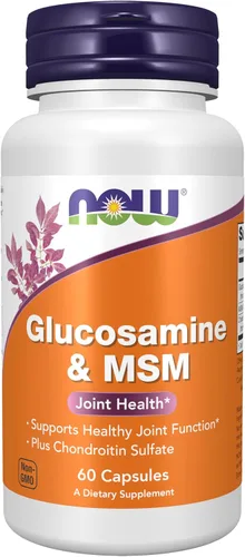 NOW Foods Suplementos, glucosamina y MSM más sulfato de condroitina, salud de las articulaciones*, 60 cápsulas vegetales