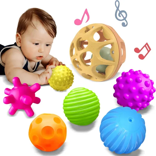 Miniatura 8 de Pelotas sensoriales para bebés, bolas de goma suave para niños de 1 a 3 años, juguetes de baño sensoriales Montessori de 6 a 12 meses, pelota