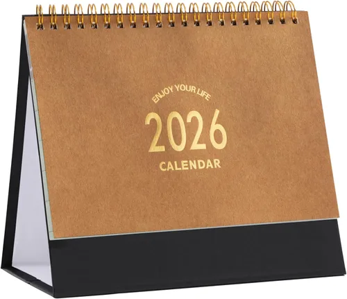 Miniatura 14 de Calendario de escritorio pequeño 2026-2027, calendario de escritorio abatible de pie de enero de 2026 a junio de 2027, calendario mensual de Rosa