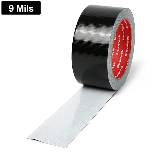 Miniatura 9 de Paquete de 12 cintas adhesivas negras resistentes al agua, sin residuos, longitud total, 240 yardas x 1.88 pulgadas x 9 mil, cinta adhesiva negra