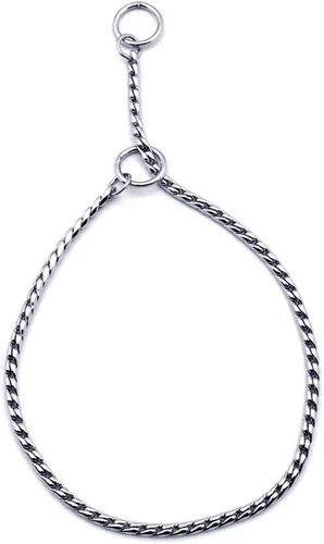 Miniatura 13 de SGODA Collar de cadena para perro, estrangulador, collar de serpiente para entrenamiento de mascotas, con eslabones pesados, longitud de 22 Oro