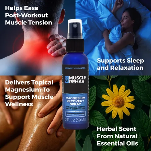 Miniatura 3 de Muscle Rehab 2oz Magnesium Spray - Pure Zechstein Oil & Arnica Recovery Rapidly absorbing Zechstein magnesium spray with Arnica for targeted