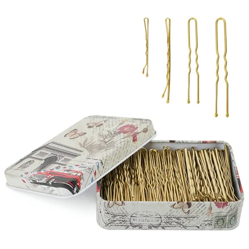 Miniatura 14 de MAORULU Horquillas Bobby con estuche lindo, 250 unidades de horquillas para moños, horquillas de alta calidad para niñas, chicas y mujeres, ideales