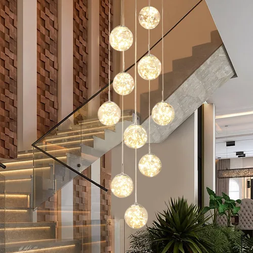 Miniatura 13 de Lámparas Colgantes Candelabros de Cristal Modernos Luminaria Colgante para Isla de Cocina Lámpara Colgante de Esfera, Candelabro Ajustable