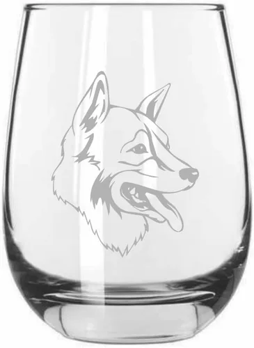 Miniatura 356 de Sakhalin Husky Dog - Copa de vino grabada personalizada de 15.25 onzas sin tallo