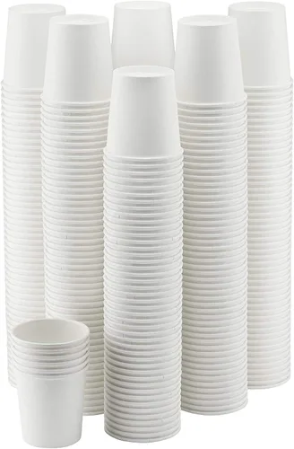Miniatura 6 de NYHI Paquete de 200 vasos de papel desechables blancos de 4 onzas, tazas de café frío caliente para jugo de agua, té expreso, ideal para enfriadores
