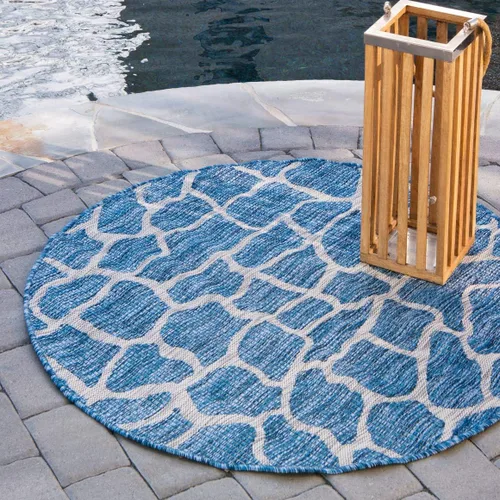 Miniatura 18 de Unique Loom Outdoor Safari Collection - Alfombra de área - Jirafa (2' x 6' 1" camino, azul/gris)