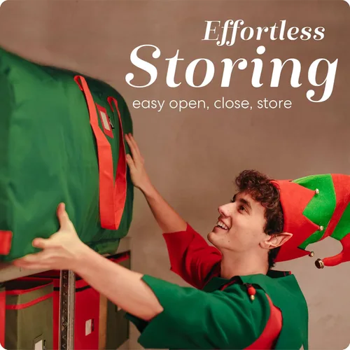 Miniatura 6 de Handy Laundry Bolsa de Almacenamiento Rodante para Árbol - Para Árbol Artificial de Navidad de 9 Pies. Bolsa con Cremallera, Asas de Transporte