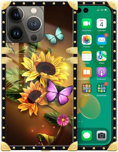 Miniatura 29 de DAIZAG Funda compatible con iPhone 14 Pro Max, funda de Angel Wings Girl para iPhone 14 Pro Max, decoración de metal de TPU suave a prueba de golpes