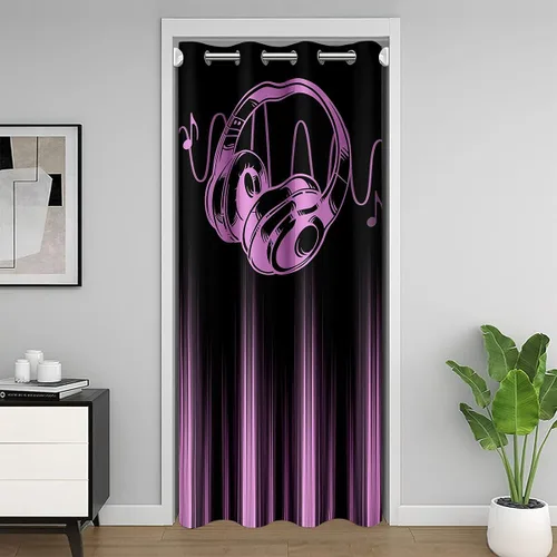 Miniatura 30 de Feelyou Cortina de puerta con ecuación matemática, privacidad, 1 panel, 34 x 80 pulgadas, espacio exterior, galaxia, 30% a 50% opaco, aislamiento