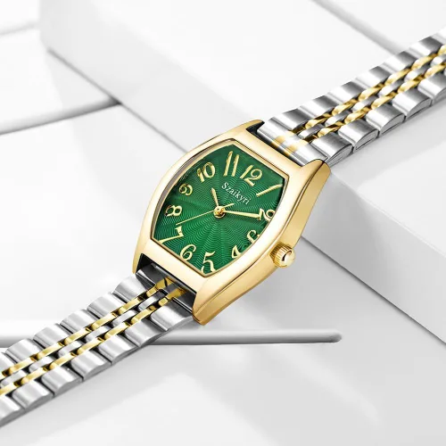 Miniatura 5 de Reloj en forma de barril para mujer con números arábigos fáciles de leer, reloj de vestir para mujer