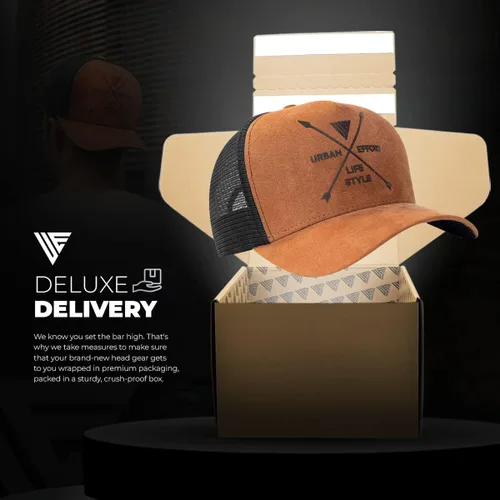 Miniatura 140 de Urban Effort Gorra trasera de malla, para hombres y mujeres, gorra de béisbol de 5 paneles, gran cierre a presión para caza y senderismo