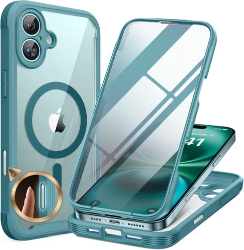 Miniatura 44 de Miracase Funda para iPhone 13 de 6.1 pulgadas, [sin burbujas] funda de teléfono de cuerpo completo con pantalla de vidrio completa integrada, sin