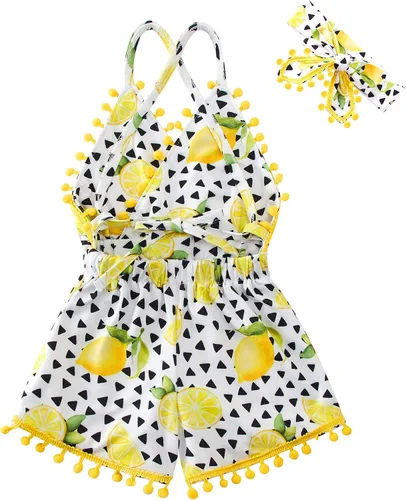 Miniatura 21 de UNICOMIDEA 6M-3T Traje sin espalda para bebé niña traje mameluco con diadema