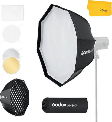 Godox Caja de luz AD-S60S, caja de luz portátil de montaje Godox, caja suave de 23.6 ± 1.2 pulgadas con rejilla para AD400 Pro II AD300 Pro