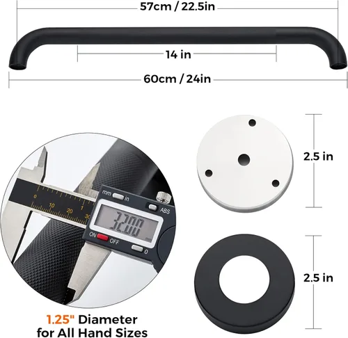 Miniatura 4 de Barras de agarre de 24 pulgadas y 1.25 pulgadas de diámetro para bañeras y duchas, mango de ducha para ancianos, barras de agarre