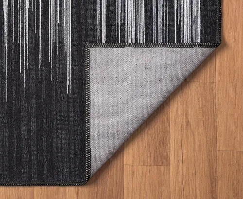Miniatura 7 de Abani Parker Collection - Alfombra de área, diseño de líneas gris/crema, 4 x 6 pies, fácil de limpiar, duradera para niños y mascotas, no desprende