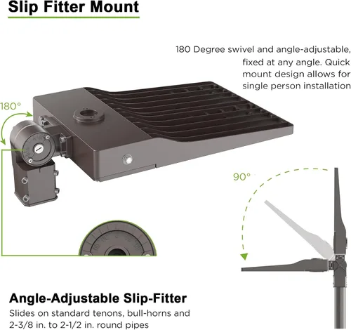Miniatura 5 de Luz LED de estacionamiento de 300 W con fotocélula del atardecer al amanecer, ajustable, montaje deslizante, caja de zapatos, luz LED para cancha