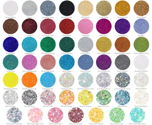 Miniatura 5 de MARBLERS Purpurina holográfica [juego de 8 colores mixtos] 4 onzas (3.95 oz) Gruesa No tóxica, vegana, libre de crueldad Cara, cuerpo, sombra
