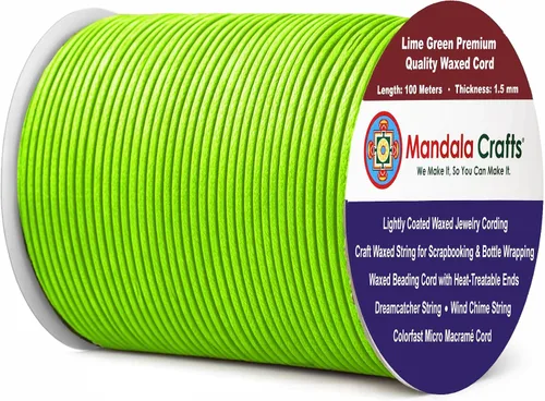 Miniatura 192 de Cuerda Mandala Crafts 0.03 pulgadas 109 yardas para hacer joyería, artesanía, macramé, cuerda de algodón encerado Negro