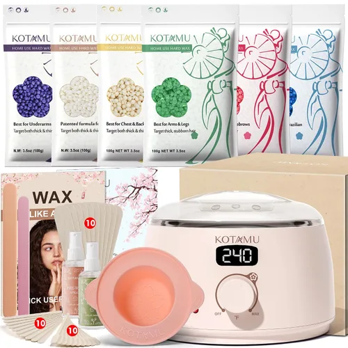 Miniatura 17 de KOTAMU Kit de depilación digital negra para mujeres y hombres, piel sensible, olla de cera dura para cejas, cara, piernas, axilas, depilación suave