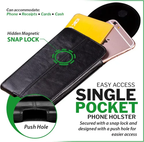 Miniatura 4 de Funda de cuero para caminar al aire libre para iPhone 17 Pro Max 16 Plus 15 Plus Samsung Galaxy S25 Ultra A15, funda para cinturón con clip