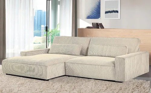 Miniatura 3 de Container Furniture Direct Luxe - Sofá modular de dos piezas de gran tamaño para sala de estar, sofá en forma de L con diván, tapizado con tela