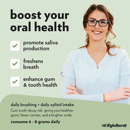 Miniatura 5 de XyloBurst Goma de mascar de xilitol, sin azúcar, sin gluten, apto para dieta cetogénica, sin aspartamo, para la salud bucal, té verde, 12 piezas