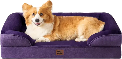 Miniatura 28 de EHEYCIGA - Cama ortopédica para perro grande, impermeable, de espuma viscoelástica y espuma tipo caja de huevos, bordes elevados, antideslizante