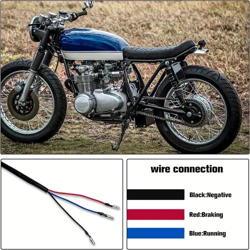 Miniatura 2 de Rich Choices - Faro trasero LED para motocicleta, luces de freno, lámpara de parada para Cafe Racer, Chopper, Bobber, personalizada Humo